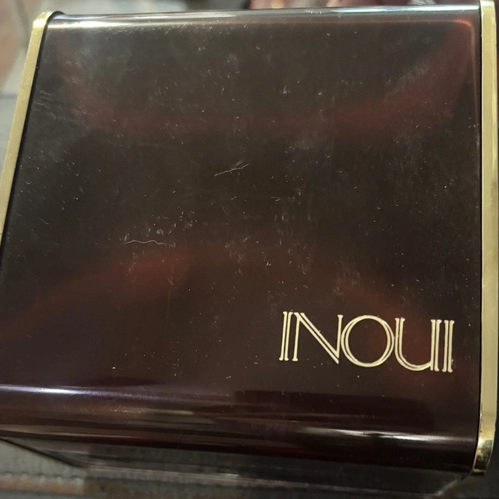 Vtg Shiseido Inoui Powder EMPTY Tortoise Shell Case, Puff, In orig. box Japan